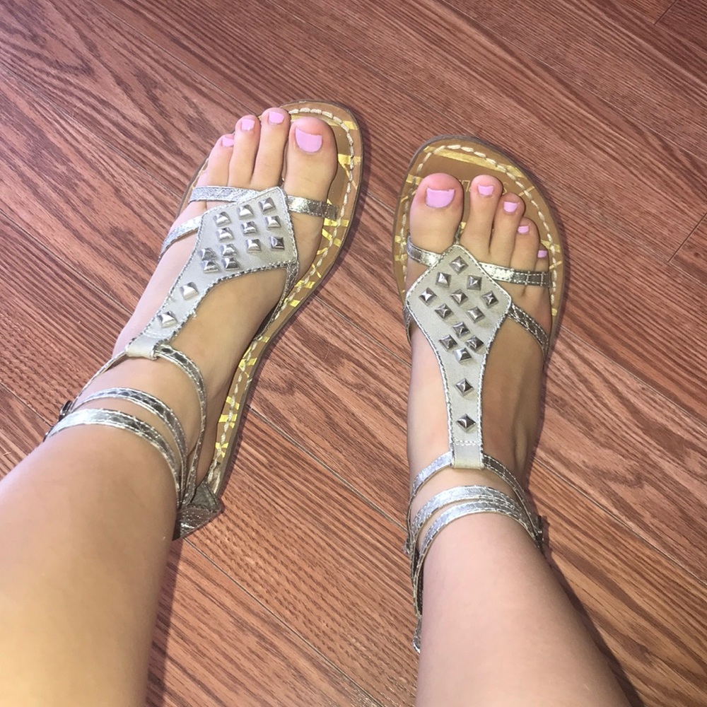 silver sandals
